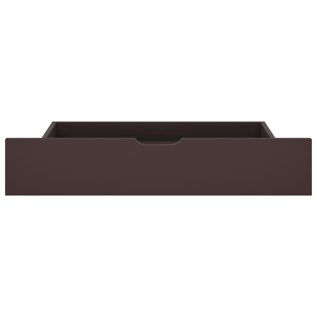 Canopy Bed Frame with 2 Drawers Dark Brown Pine Wood 160x200 cm